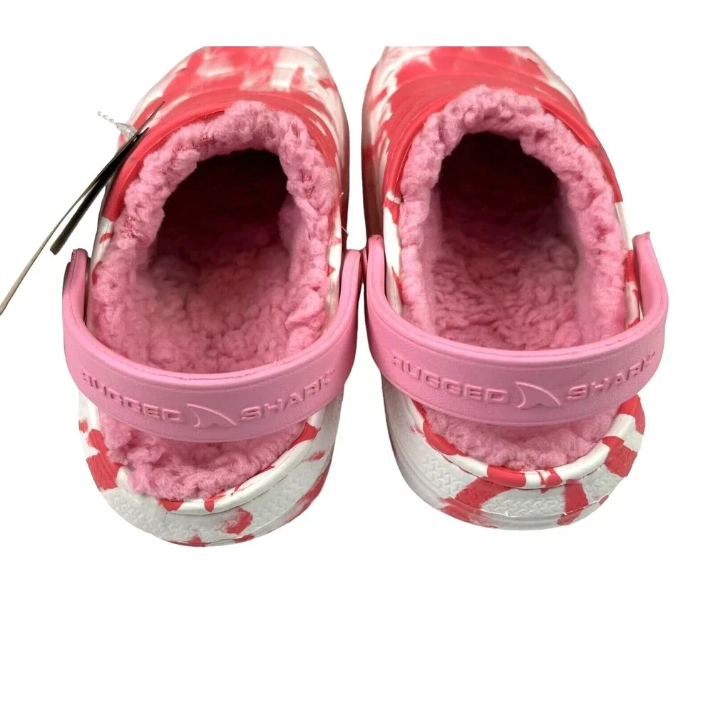 Rugged Shark Fleece Lined Molded Tie Dye Pink Clogs Toddler Girls Size 12 NWT